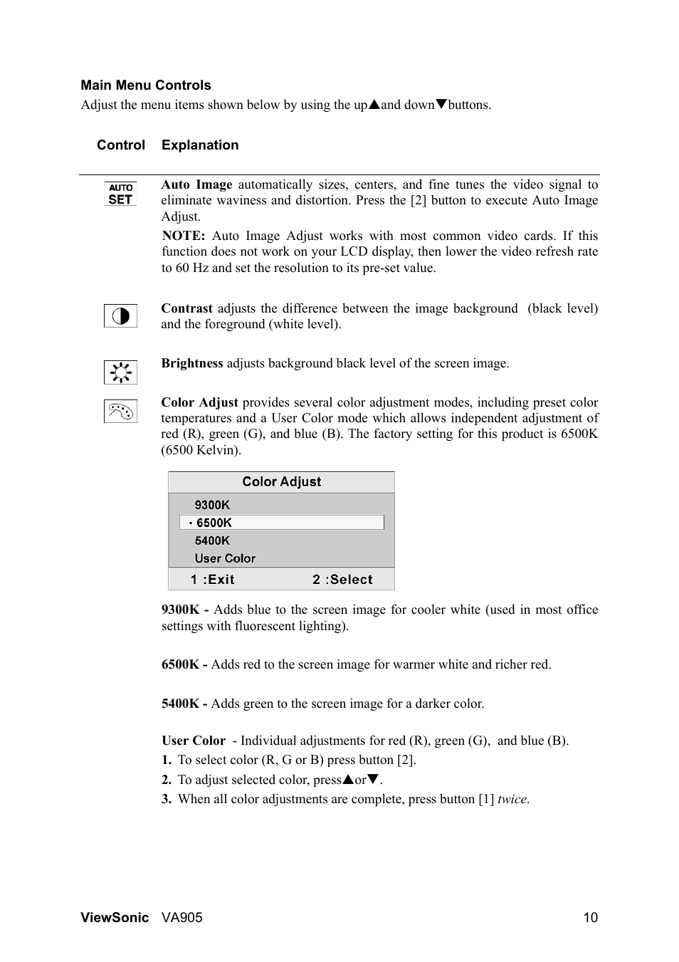 VIEWSONIC VA905 User Manual | Page 12 / 20