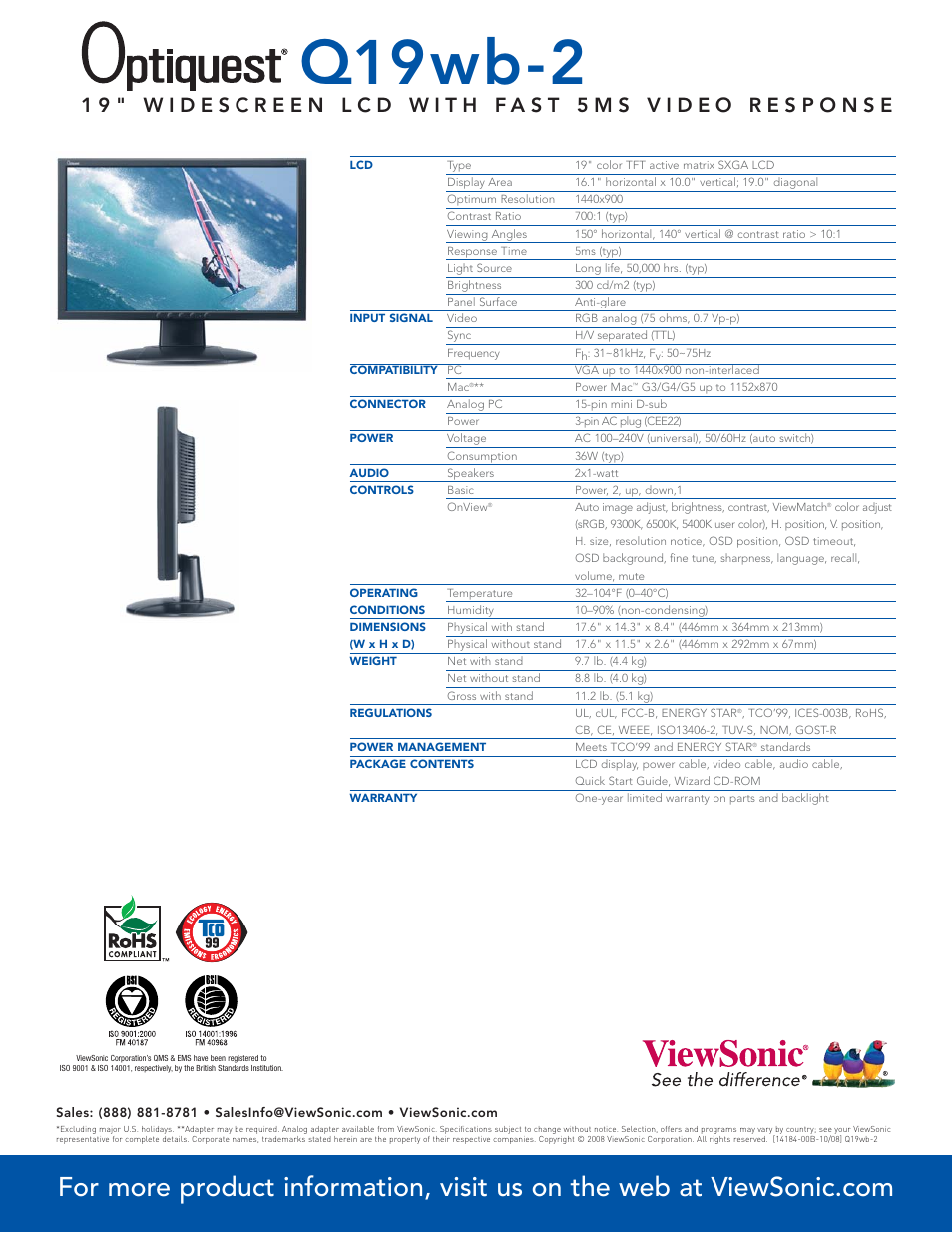 Q19wb-2 | VIEWSONIC Q19wb-2 User Manual | Page 2 / 2
