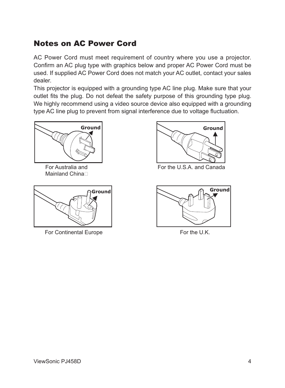 VIEWSONIC PJ458D User Manual | Page 5 / 42
