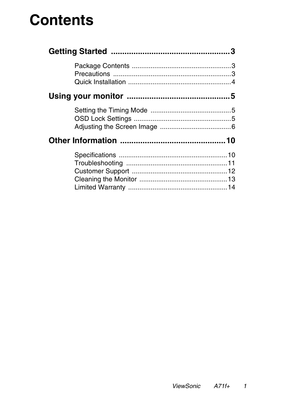 VIEWSONIC A71F+ User Manual | Page 4 / 18