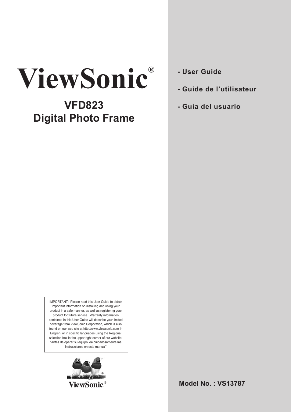 VIEWSONIC VFD823 User Manual | 22 pages