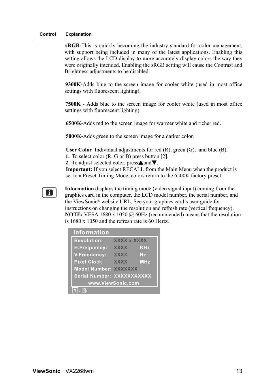 VIEWSONIC VS12538 User Manual | Page 15 / 26