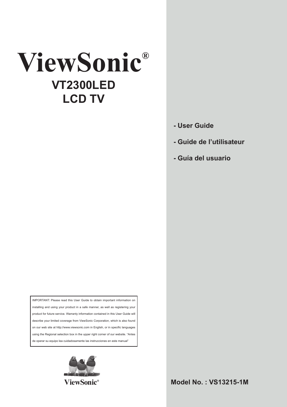 VIEWSONIC VS13215-1M User Manual | 34 pages