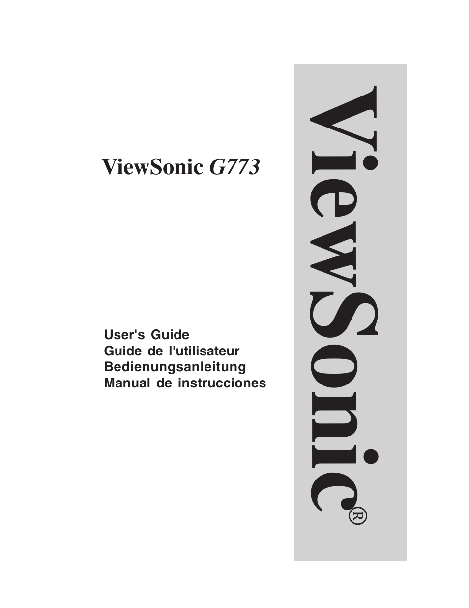 VIEWSONIC G773 User Manual | 32 pages