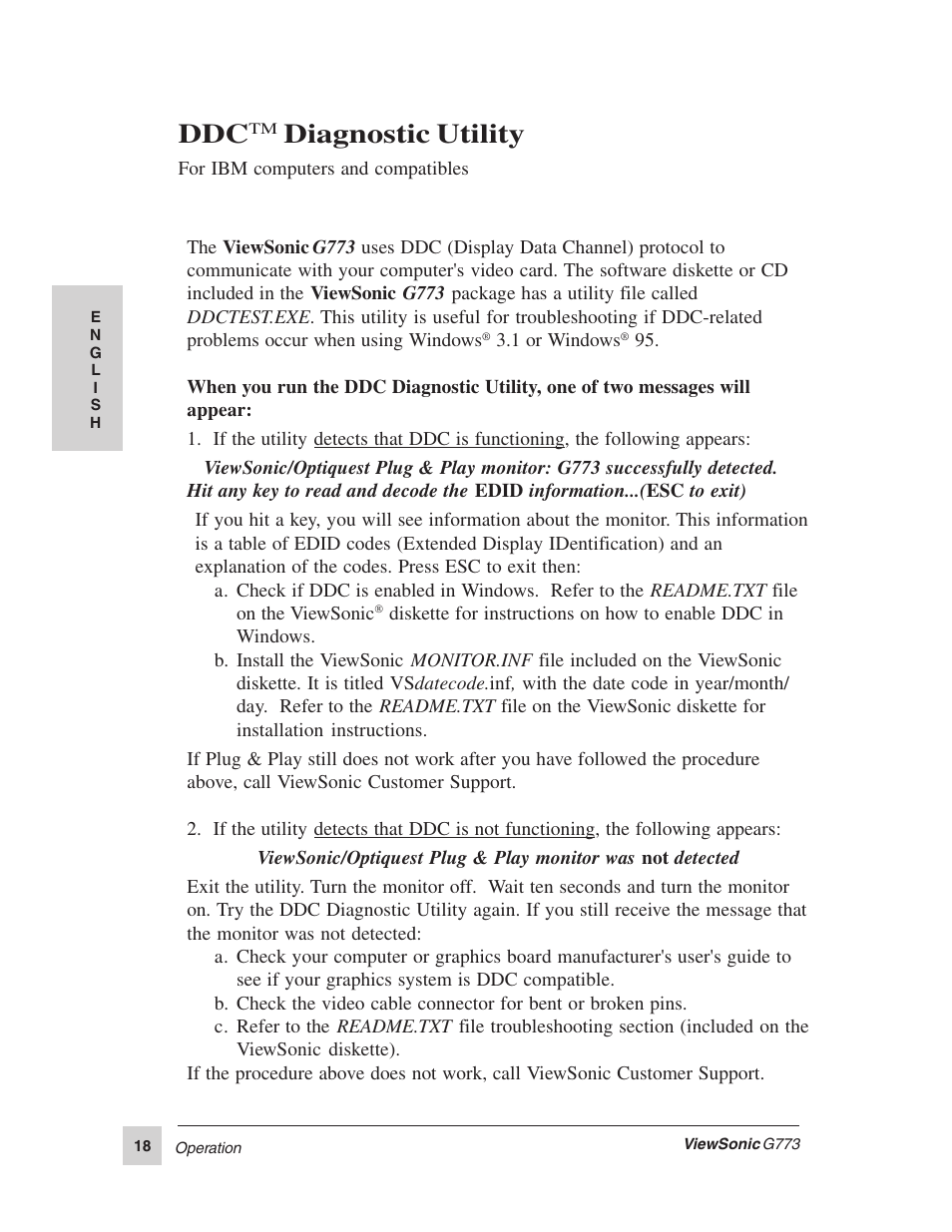 Diagnostic utility | VIEWSONIC G773 User Manual | Page 25 / 32