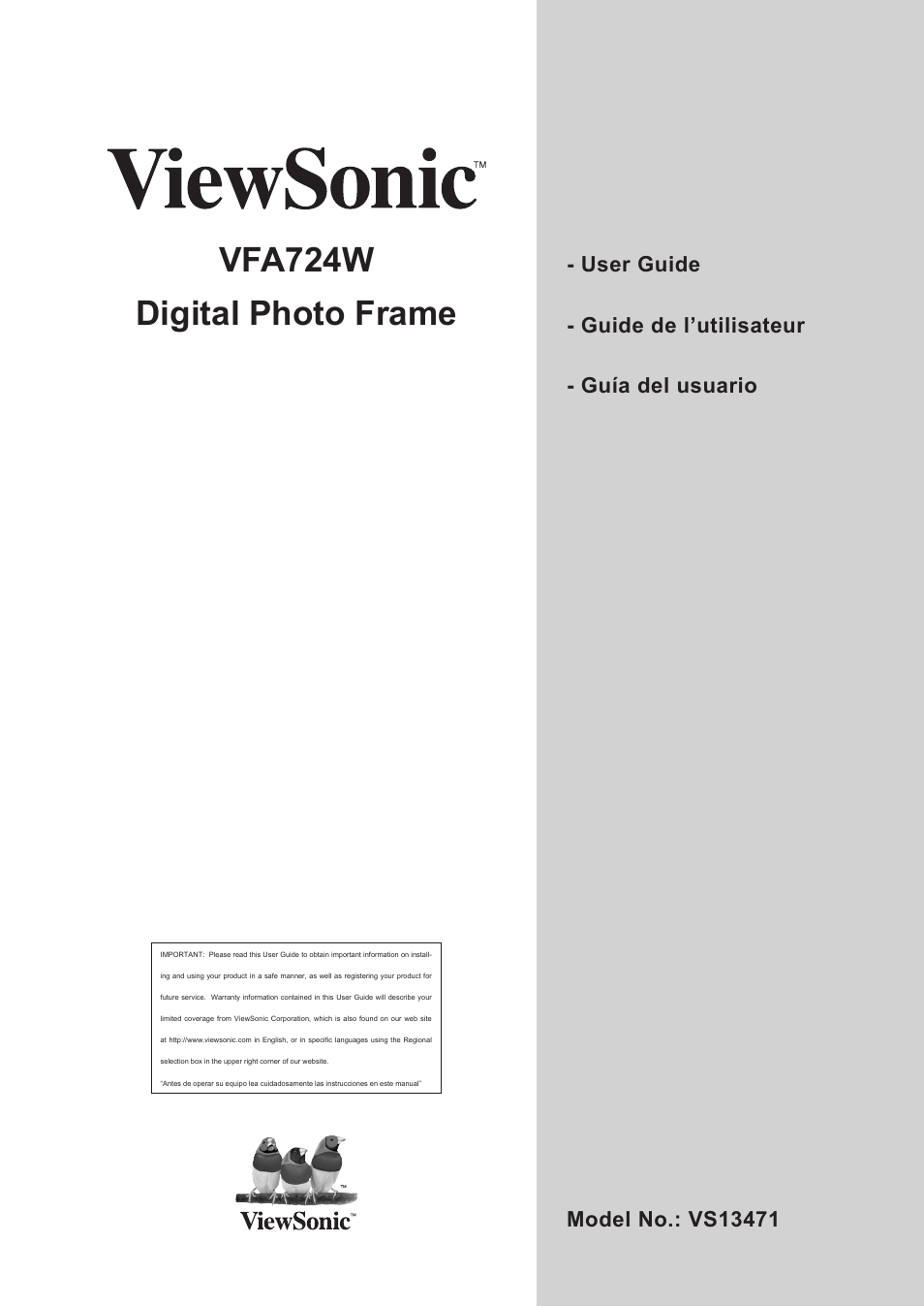 VIEWSONIC VS13471  ES User Manual | 14 pages