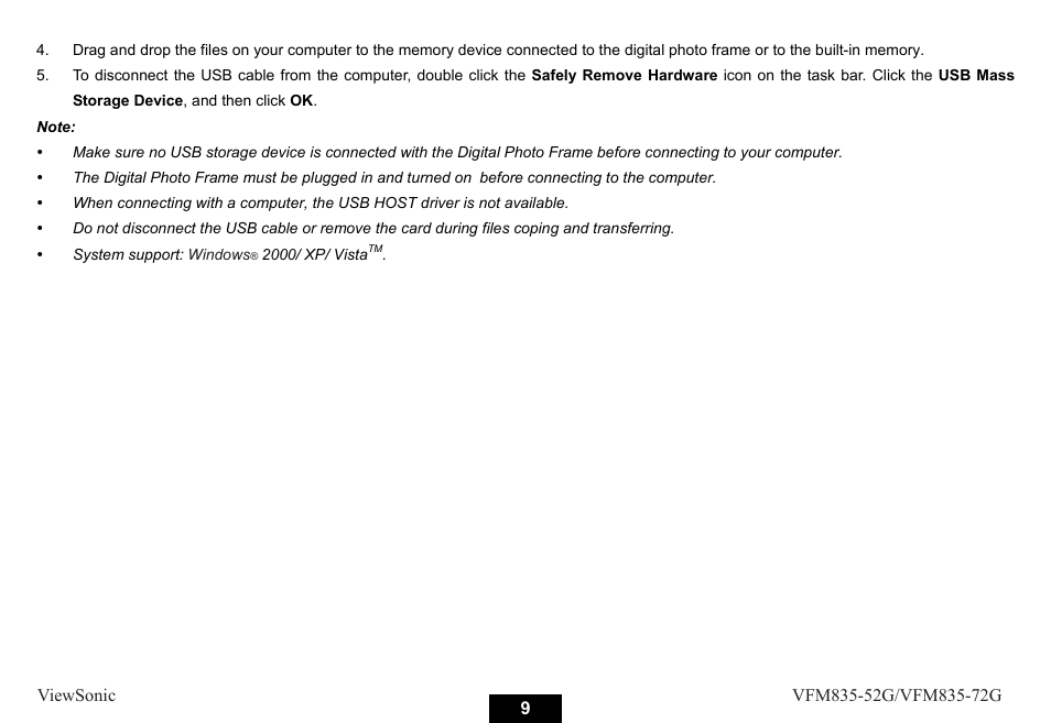 VIEWSONIC VFM835-52G User Manual | Page 14 / 31