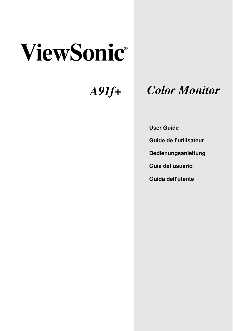 VIEWSONIC A91f+ User Manual | 19 pages