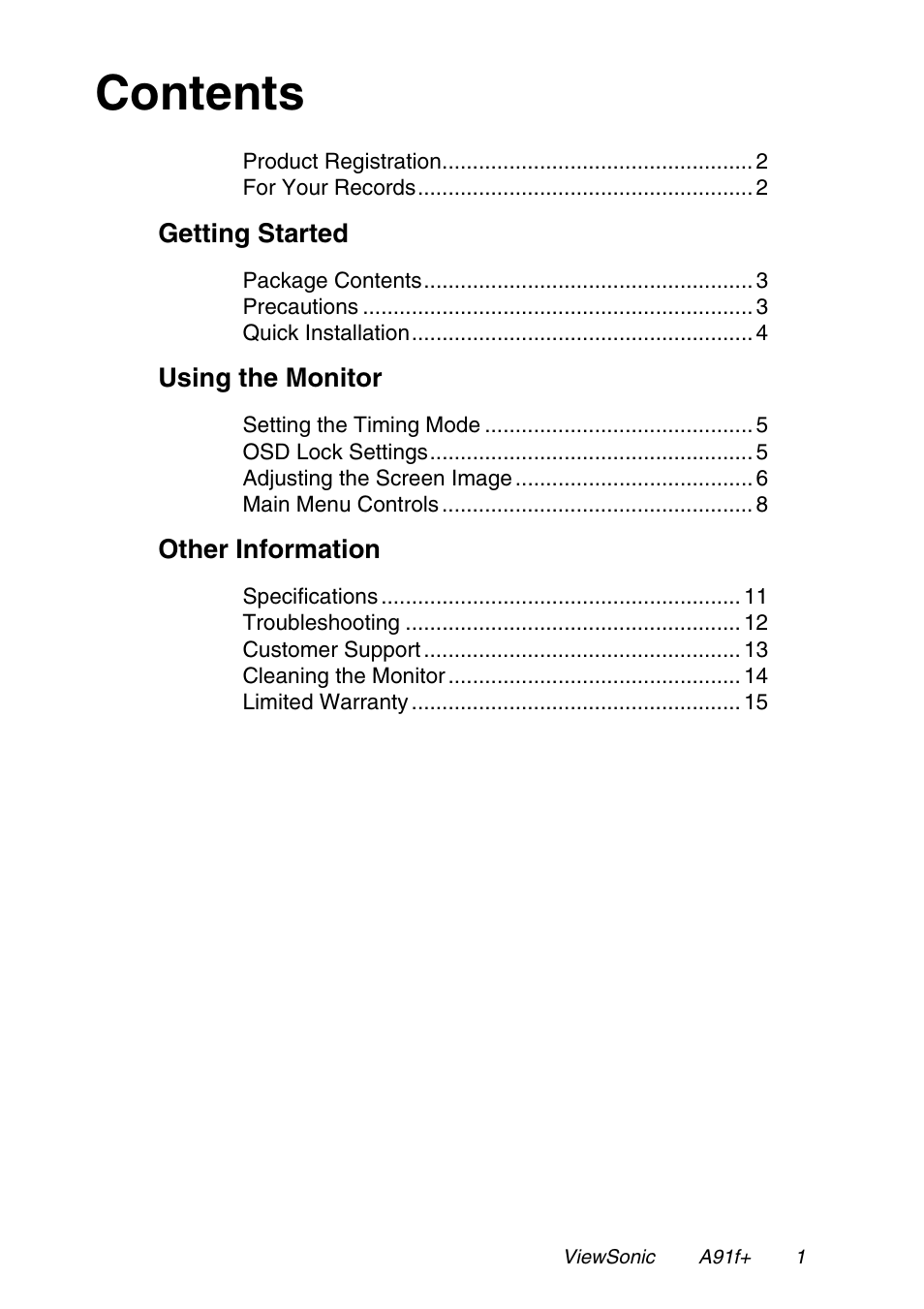 VIEWSONIC A91f+ User Manual | Page 4 / 19