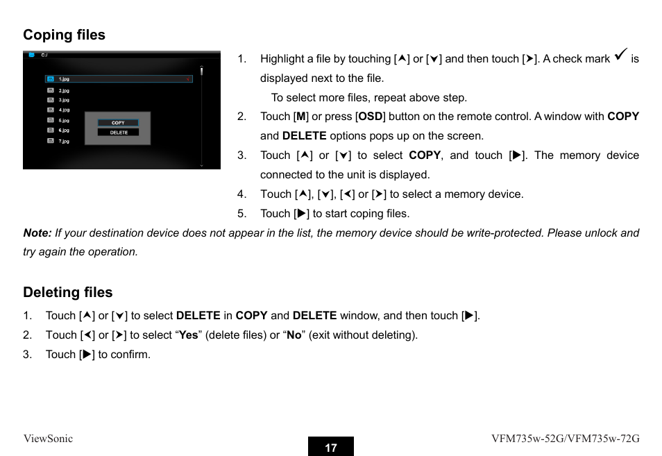 VIEWSONIC VFM735W-72G User Manual | Page 23 / 35