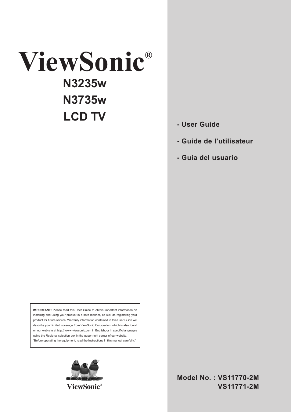 VIEWSONIC VS11770-2M User Manual | 50 pages