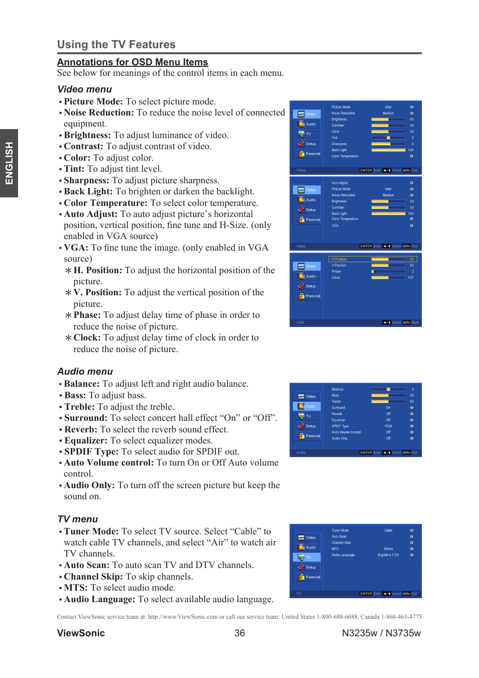 Using the tv features | VIEWSONIC VS11770-2M User Manual | Page 41 / 50