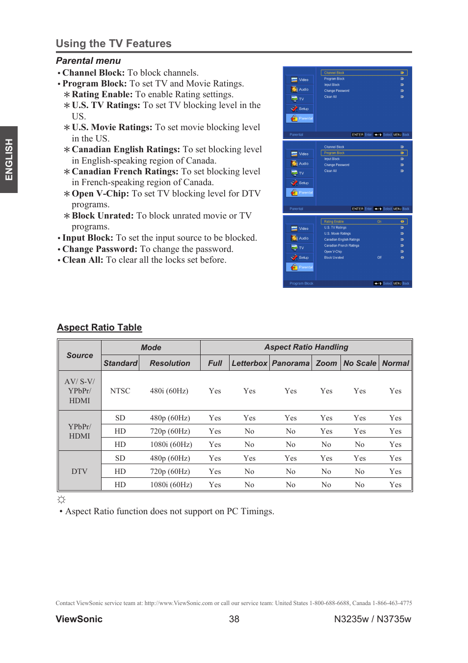 Using the tv features | VIEWSONIC VS11770-2M User Manual | Page 43 / 50
