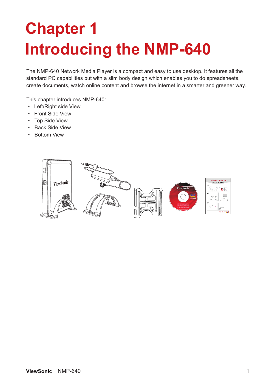 Chapter 1 introducing the nmp-640 | VIEWSONIC VS13920 User Manual | Page 7 / 31