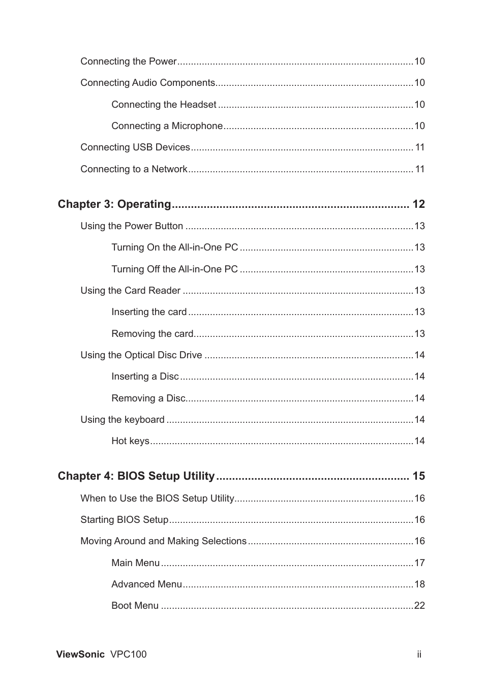 VIEWSONIC VPC100 User Manual | Page 3 / 56