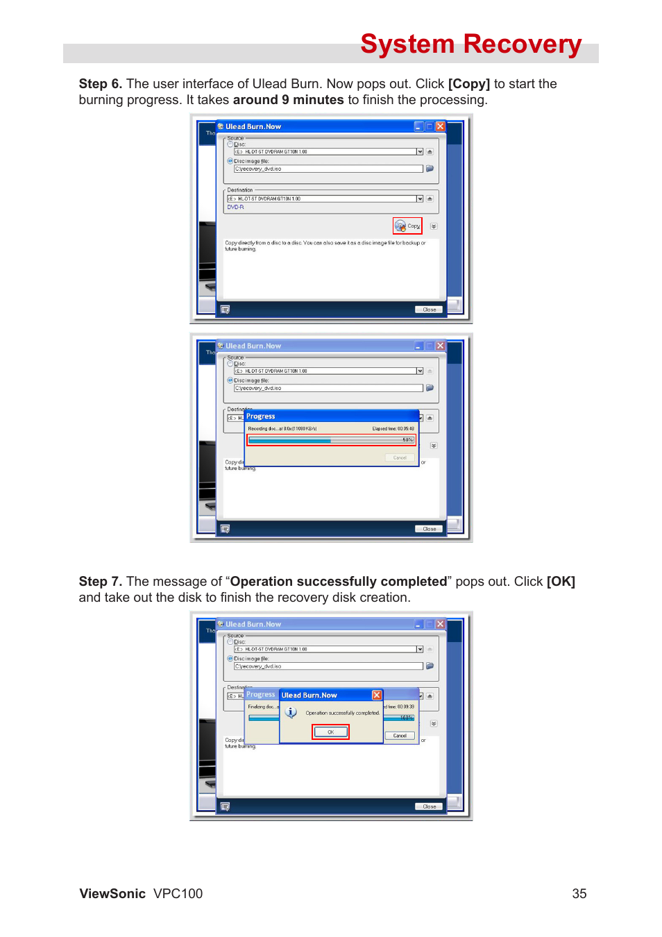System recovery | VIEWSONIC VPC100 User Manual | Page 46 / 56