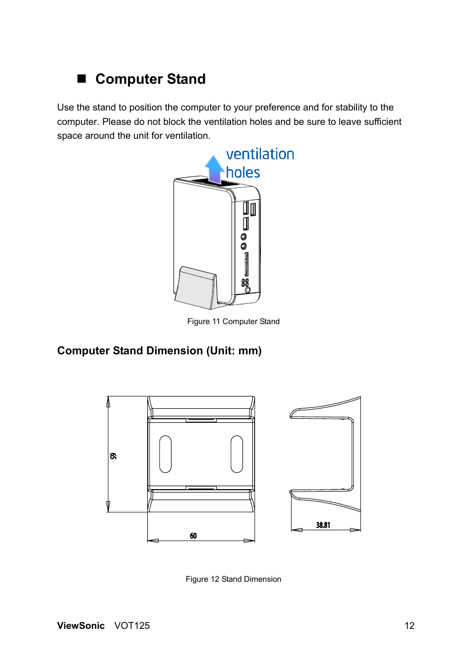 Computer stand | VIEWSONIC VS13172 User Manual | Page 20 / 39