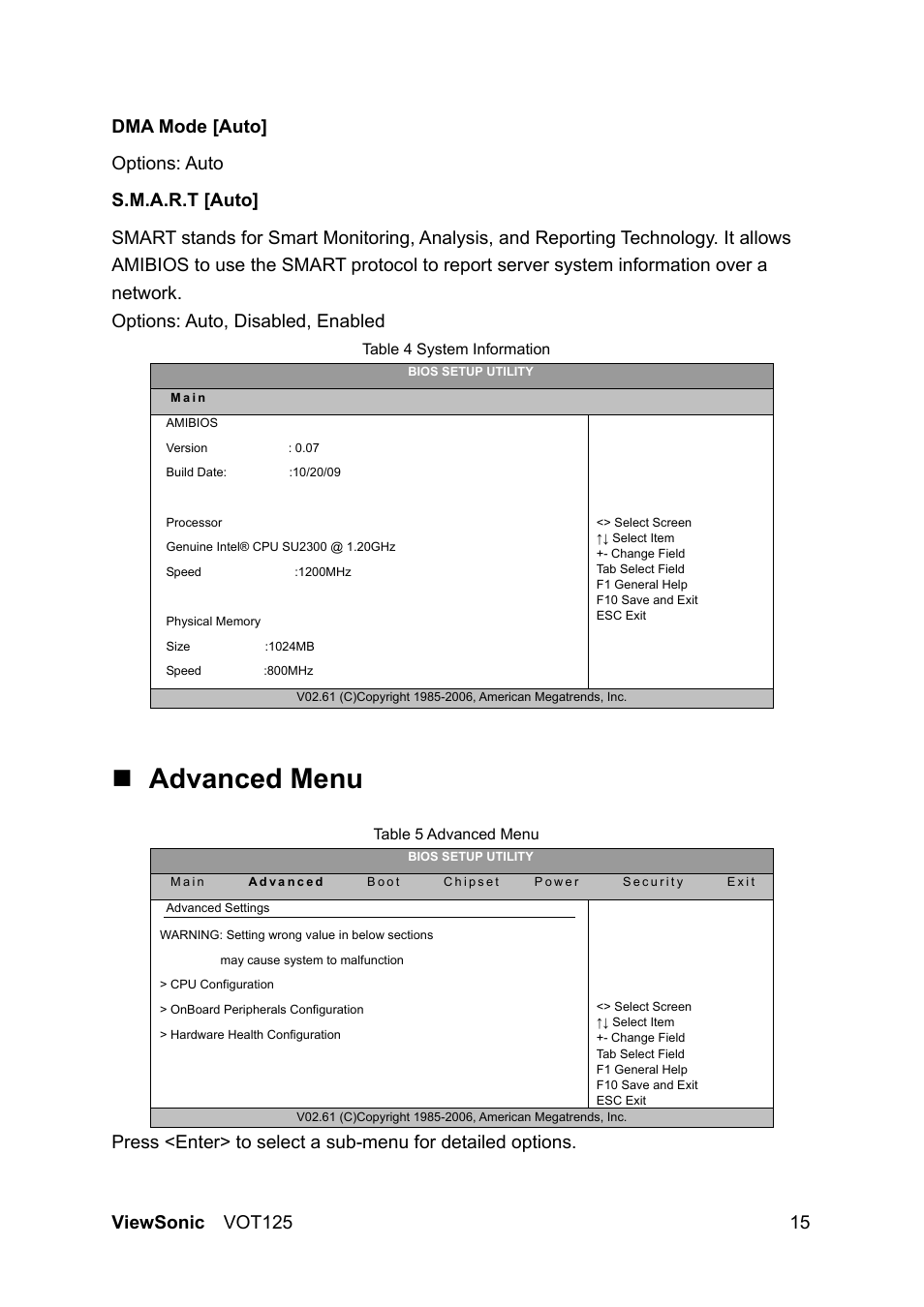 Advanced menu | VIEWSONIC VS13172 User Manual | Page 23 / 39