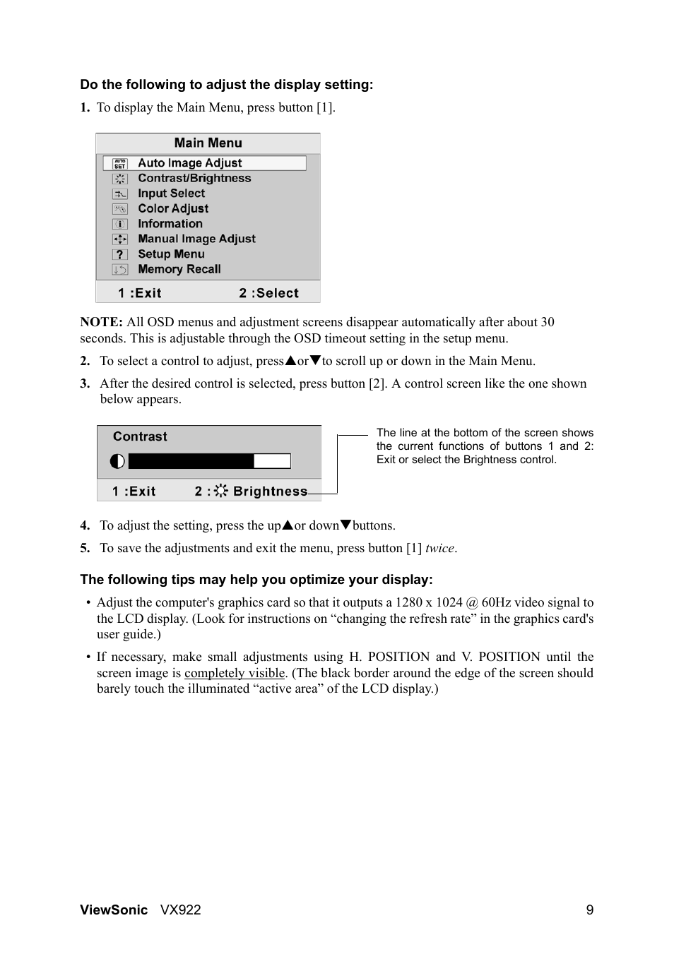 VIEWSONIC LCD DISPLAY VX922 User Manual | Page 13 / 23