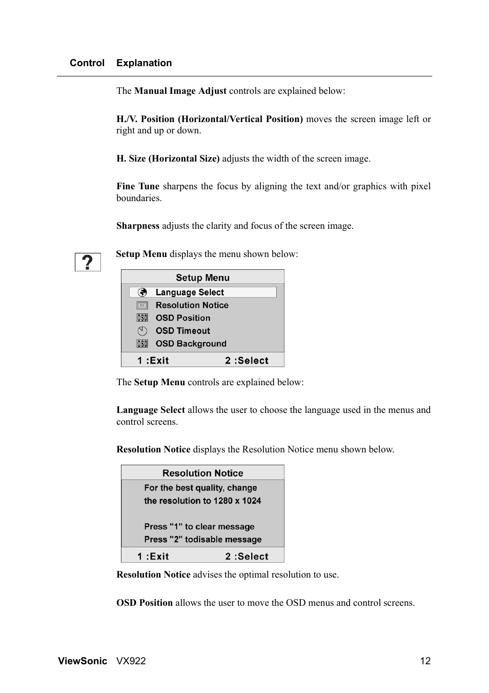 VIEWSONIC LCD DISPLAY VX922 User Manual | Page 16 / 23