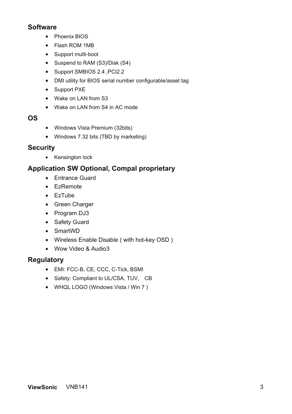 VIEWSONIC VNB141 VS13235 User Manual | Page 10 / 41