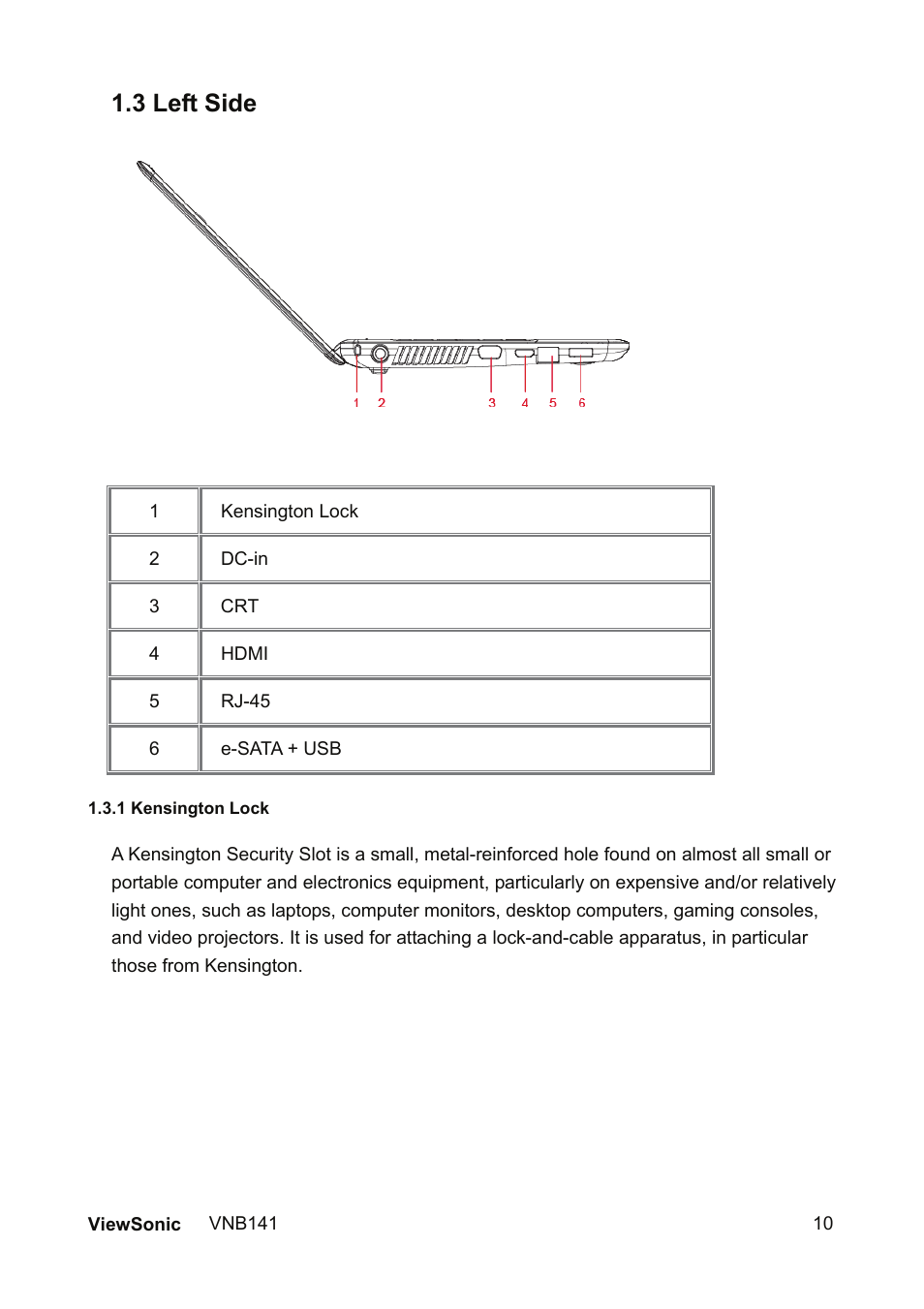 3 left side | VIEWSONIC VNB141 VS13235 User Manual | Page 17 / 41