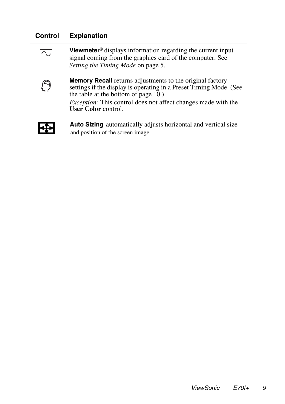 VIEWSONIC E70f+ User Manual | Page 12 / 18