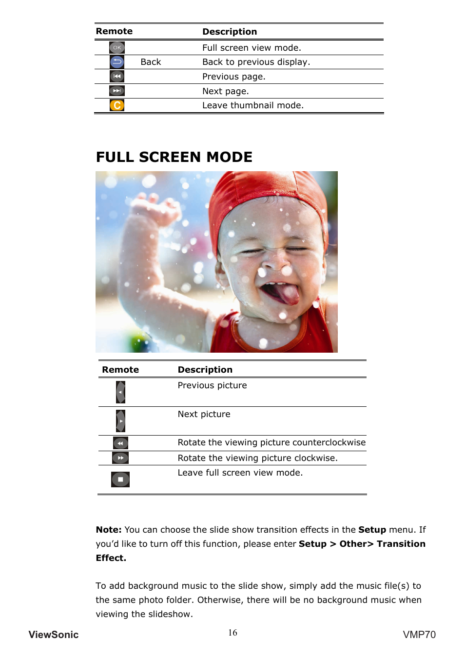 Full screen mode | VIEWSONIC VMP70 User Manual | Page 20 / 28