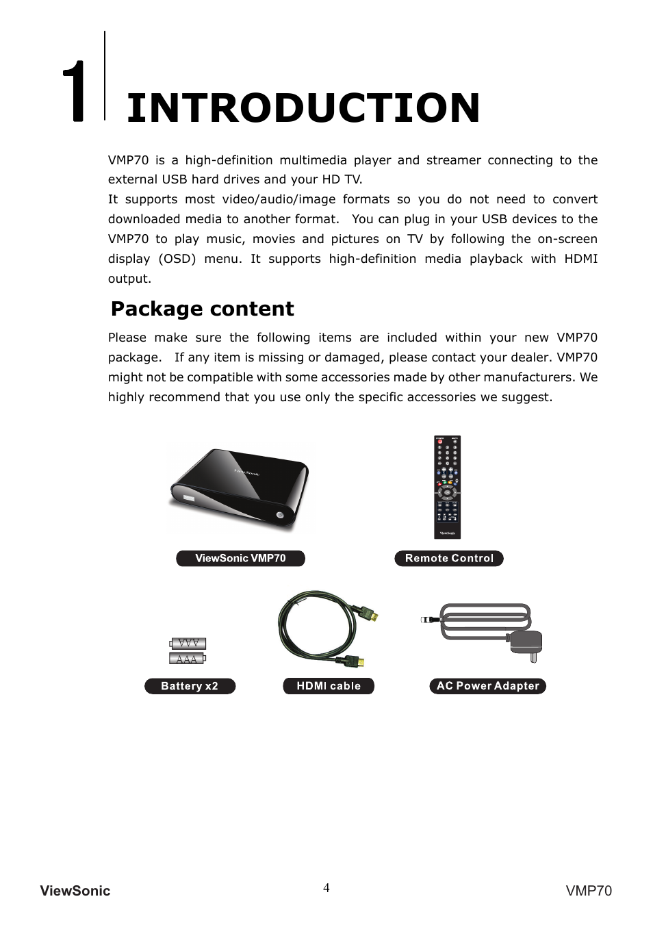 Introduction | VIEWSONIC VMP70 User Manual | Page 8 / 28