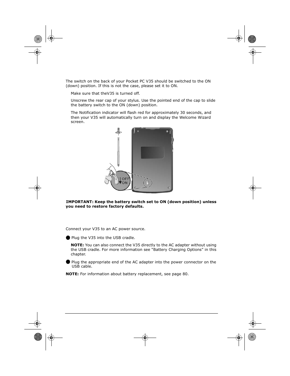 Setting the battery switch, Charging the battery | VIEWSONIC PC V35 User Manual | Page 10 / 92