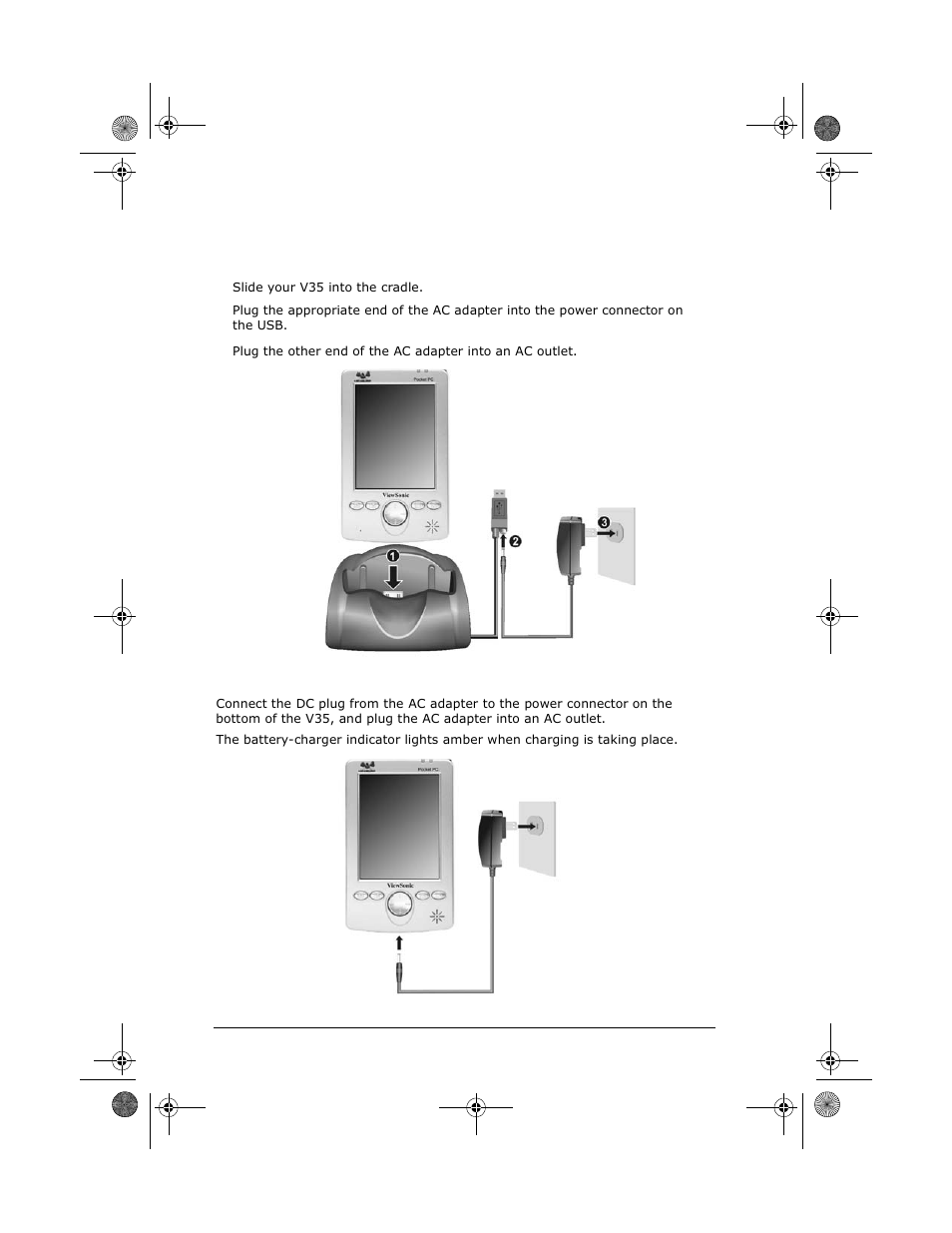 Battery charging options | VIEWSONIC PC V35 User Manual | Page 20 / 92