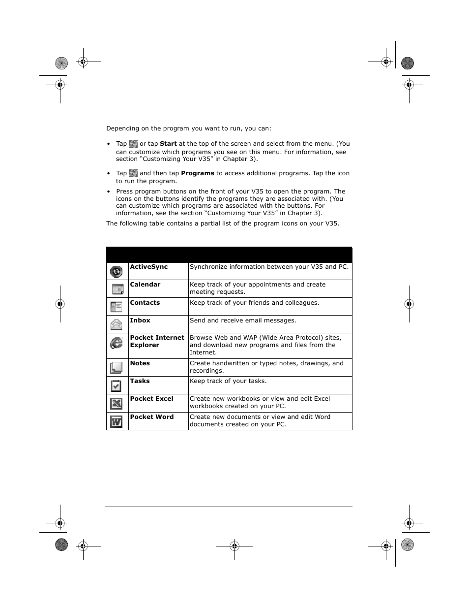 Running programs | VIEWSONIC PC V35 User Manual | Page 26 / 92