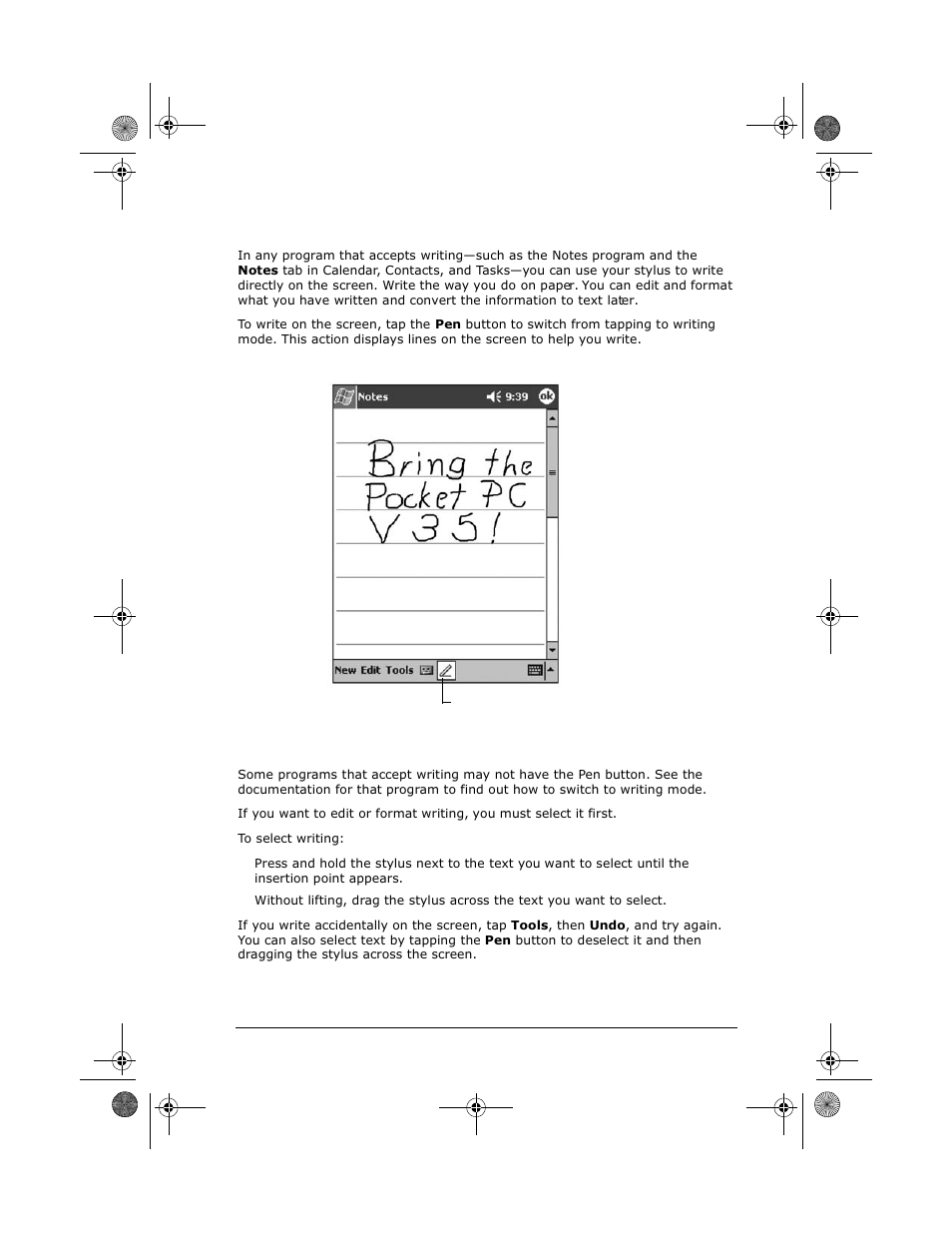 Writing on the screen | VIEWSONIC PC V35 User Manual | Page 31 / 92