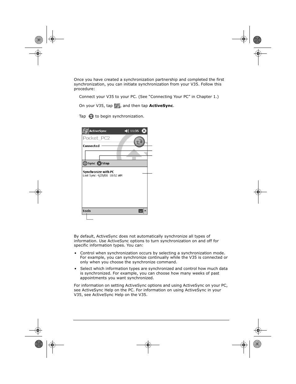 Synchronizing data | VIEWSONIC PC V35 User Manual | Page 47 / 92
