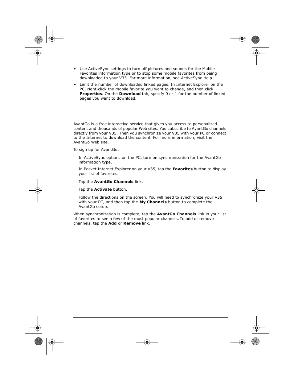 Using avantgo channels | VIEWSONIC PC V35 User Manual | Page 75 / 92