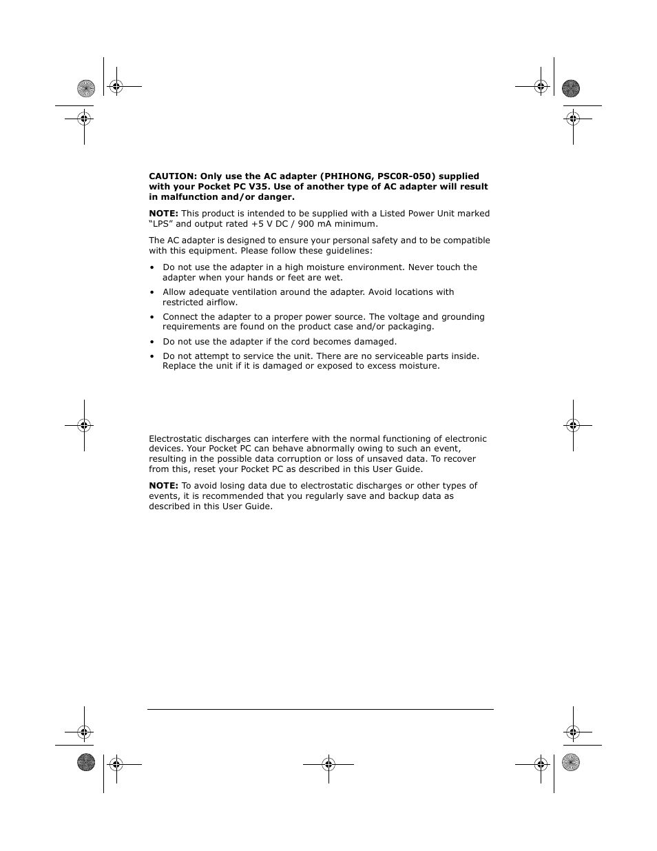About the ac adapter about electrostatic discharge, About the ac adapter, About electrostatic discharge | VIEWSONIC PC V35 User Manual | Page 88 / 92
