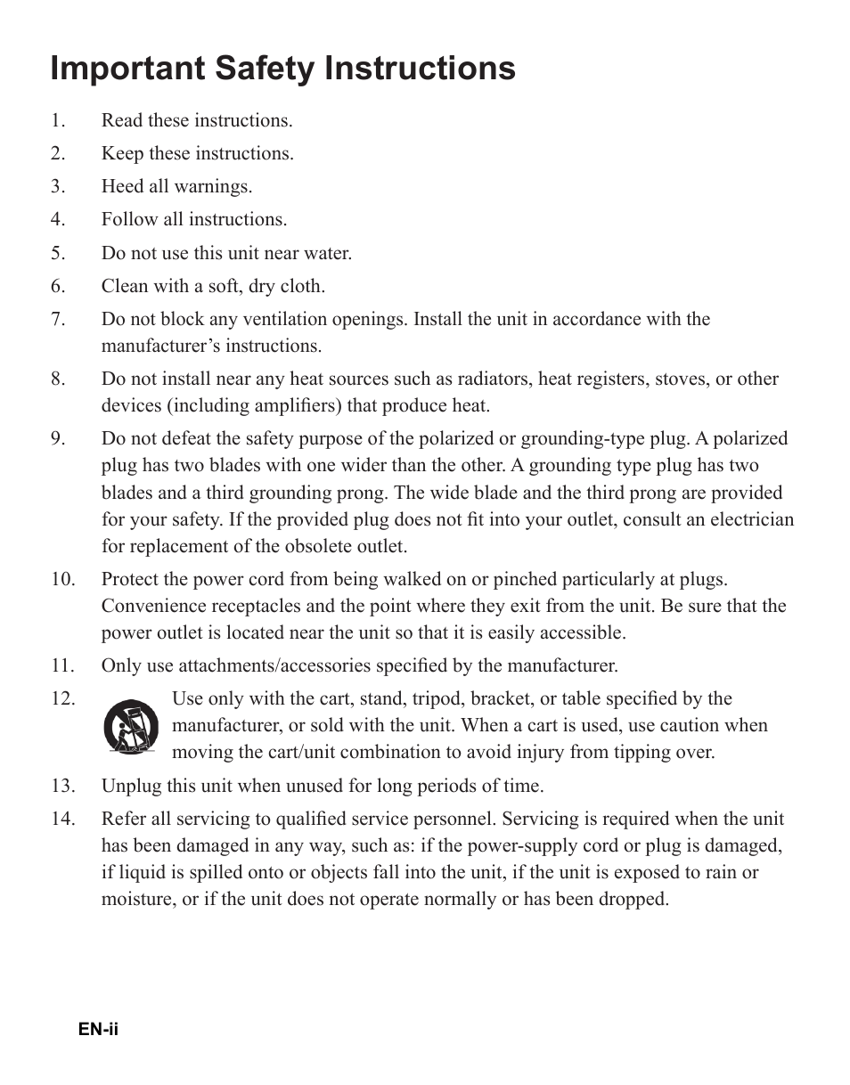 Important safety instructions | VIEWSONIC VS12476 User Manual | Page 3 / 59