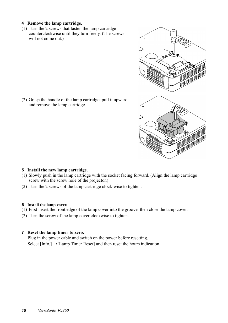 VIEWSONIC Projector PJ250 User Manual | Page 17 / 25