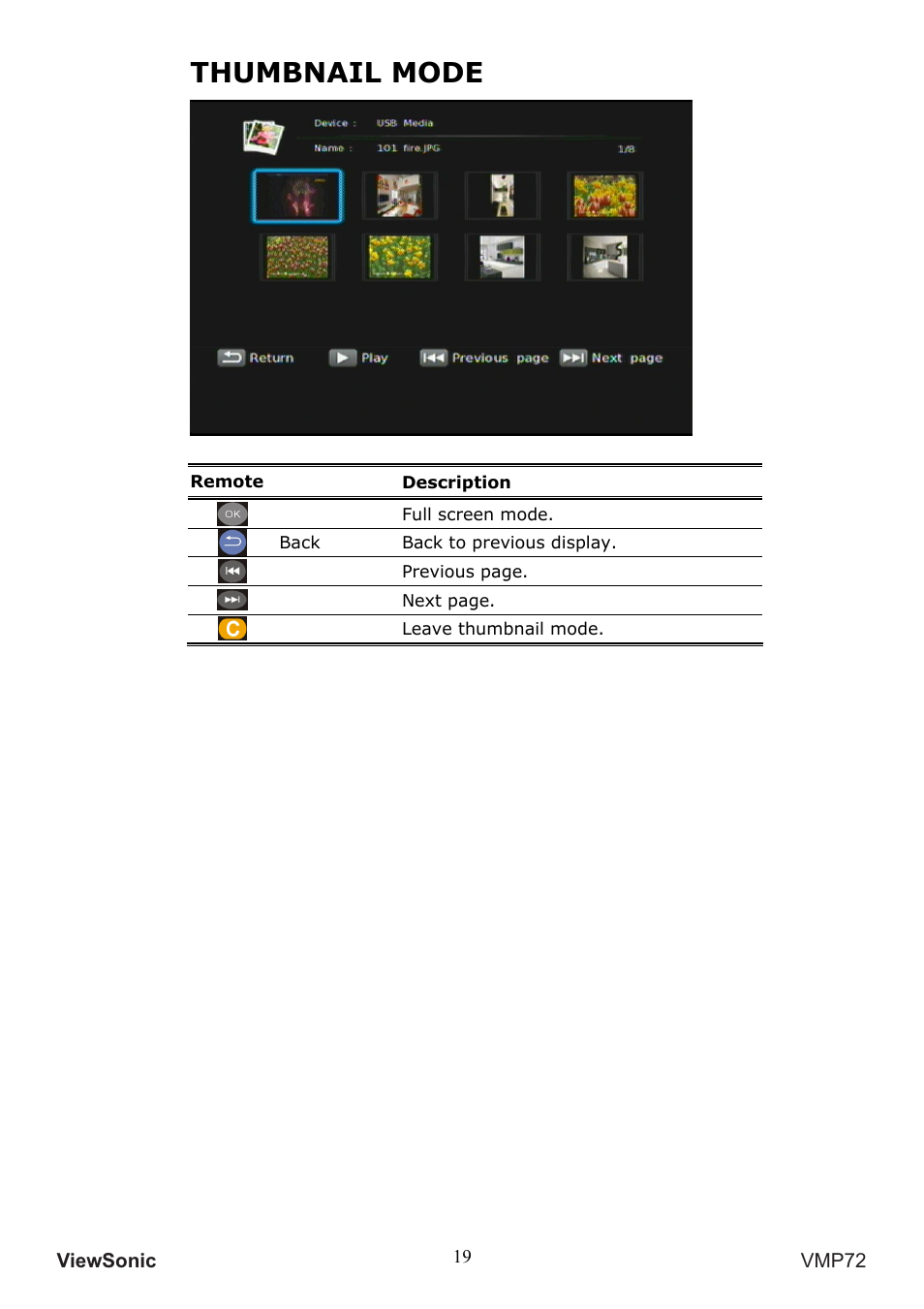 Thumbnail mode | VIEWSONIC VS13057 User Manual | Page 23 / 34