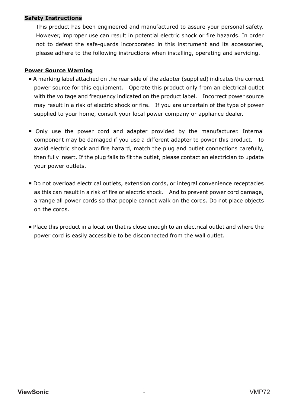 VIEWSONIC VS13057 User Manual | Page 5 / 34