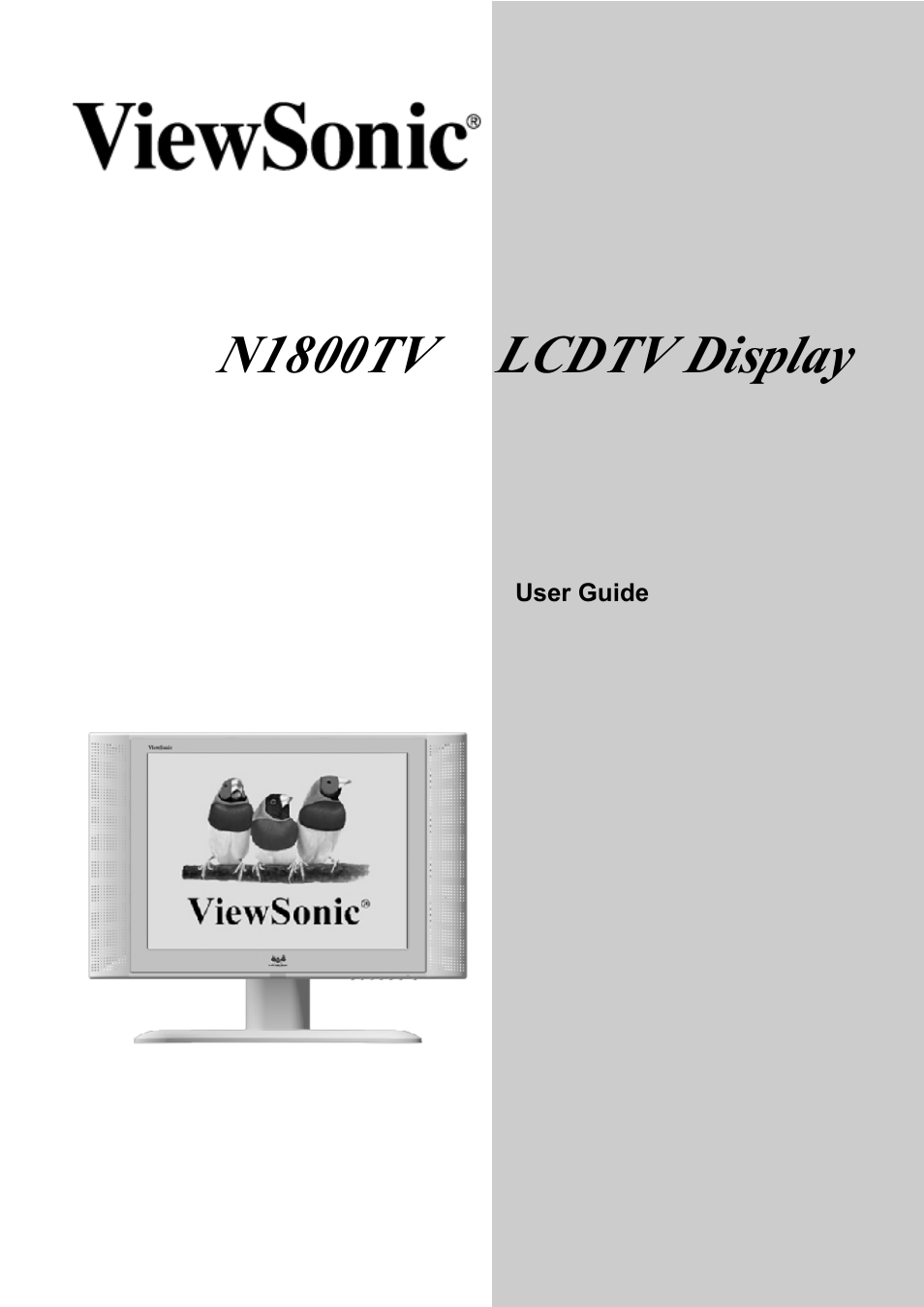 VIEWSONIC N1800TV User Manual | 30 pages