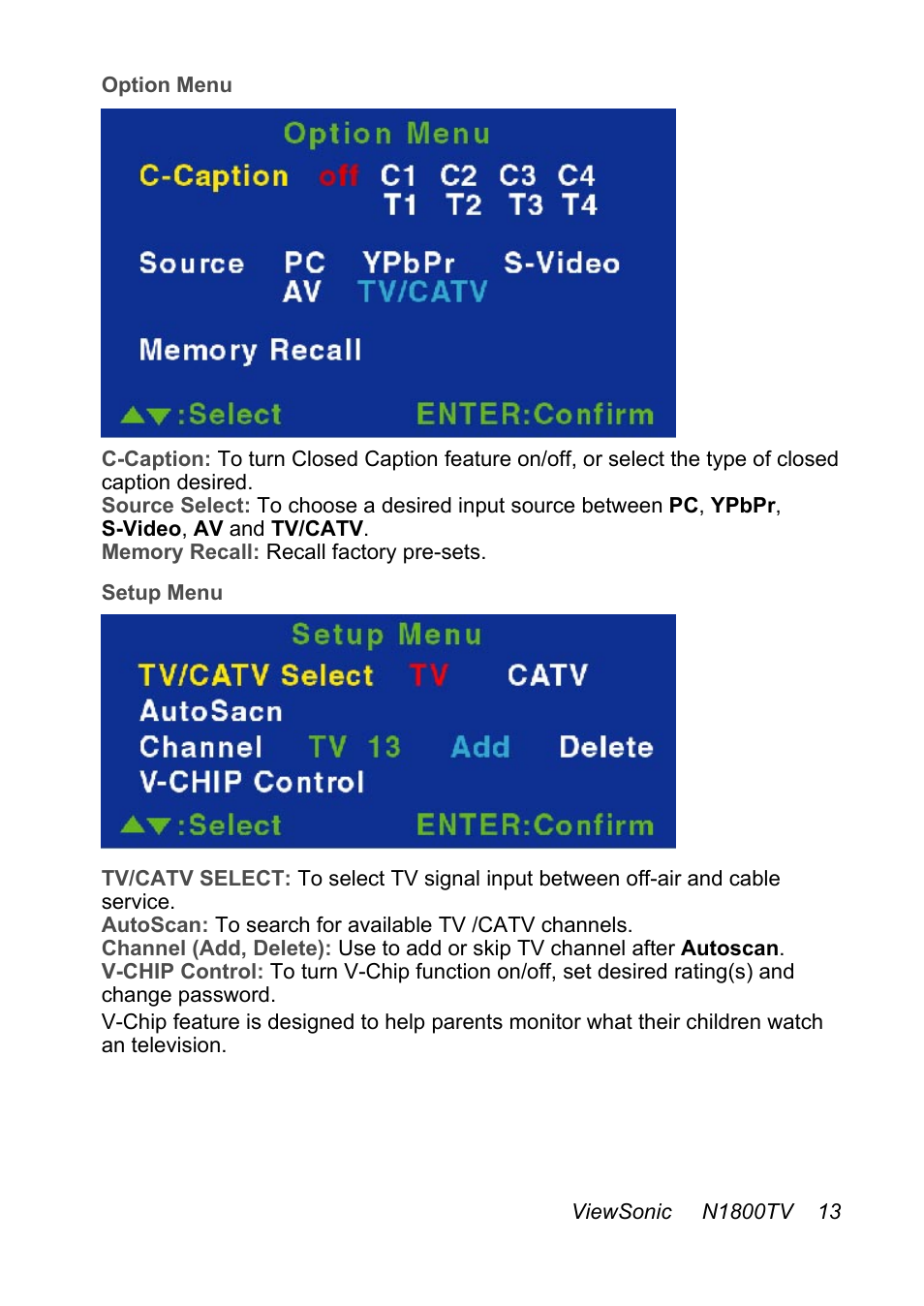 VIEWSONIC N1800TV User Manual | Page 14 / 30