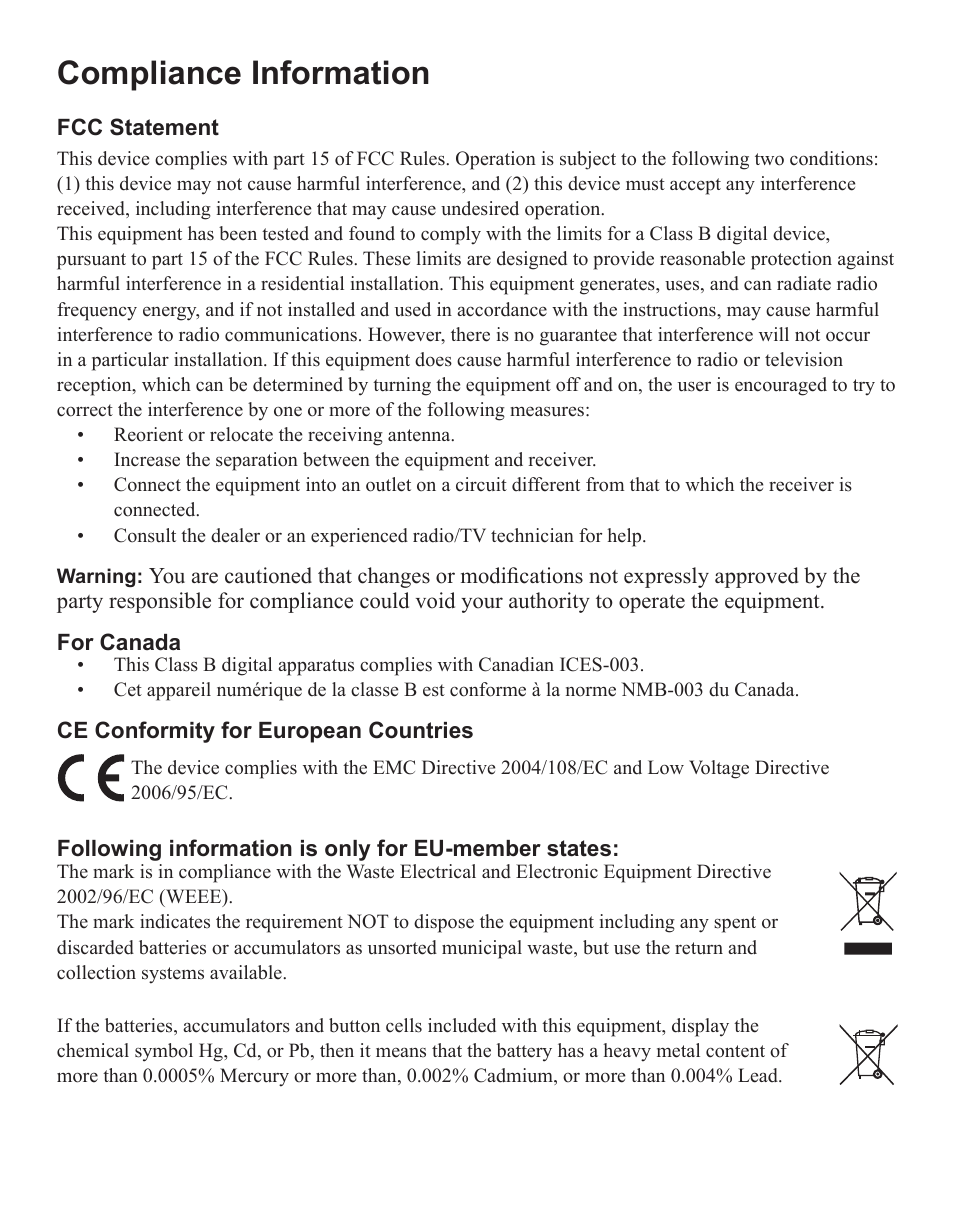 Compliance information | VIEWSONIC PJD6251 User Manual | Page 2 / 59