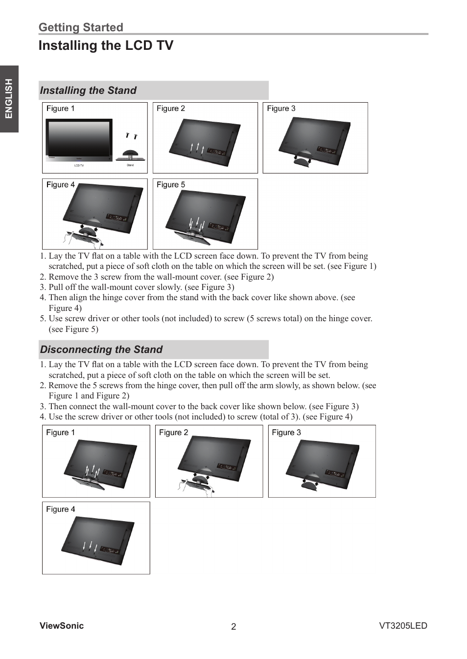 Installing the lcd tv, Getting started | VIEWSONIC VS13915-1M User Manual | Page 13 / 63