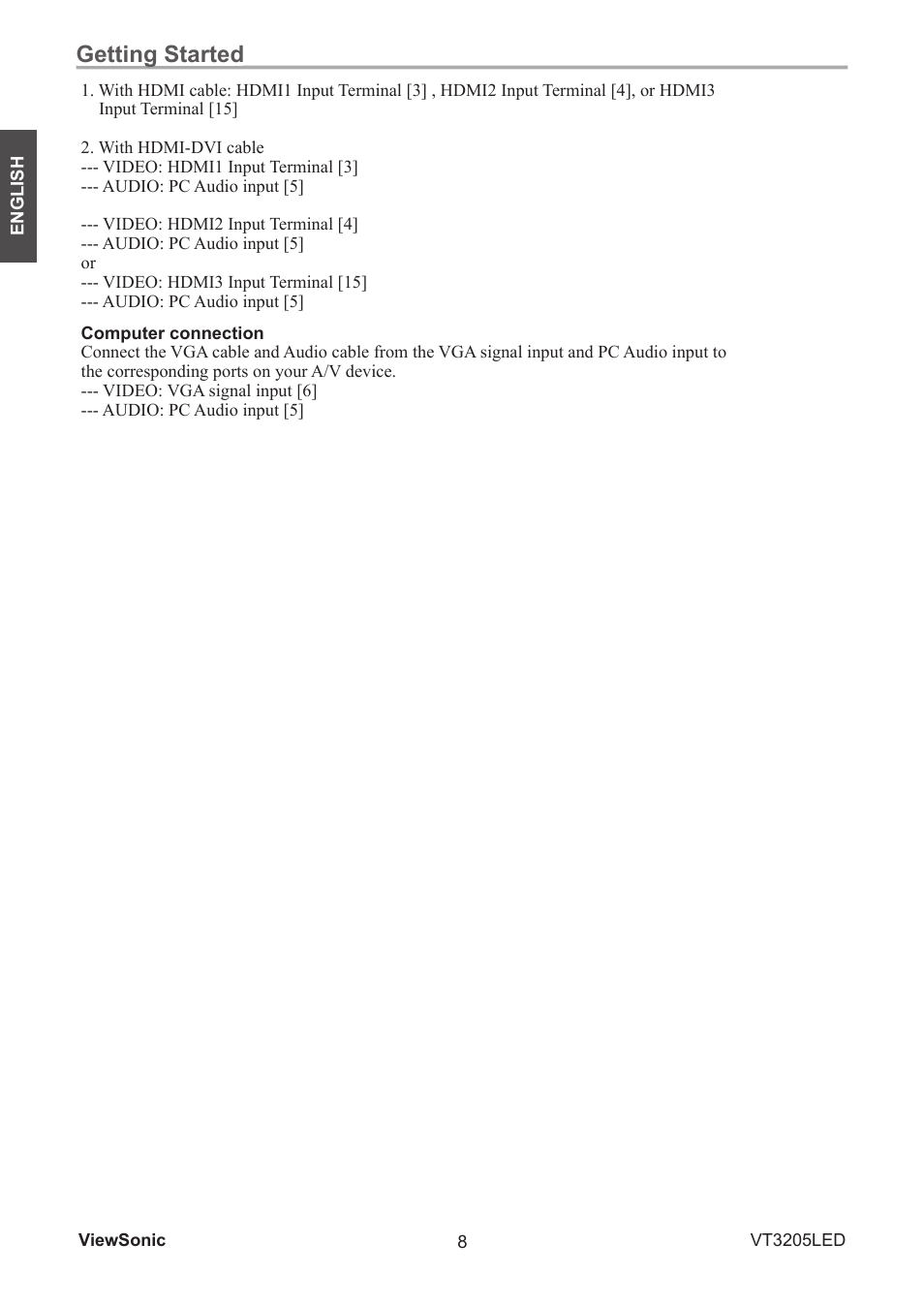 Getting started | VIEWSONIC VS13915-1M User Manual | Page 19 / 63