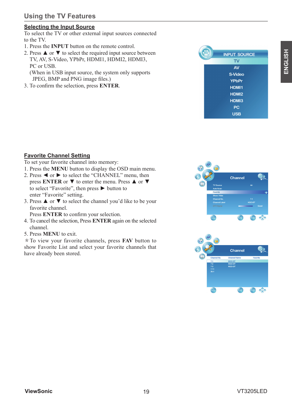 Using the tv features | VIEWSONIC VS13915-1M User Manual | Page 30 / 63