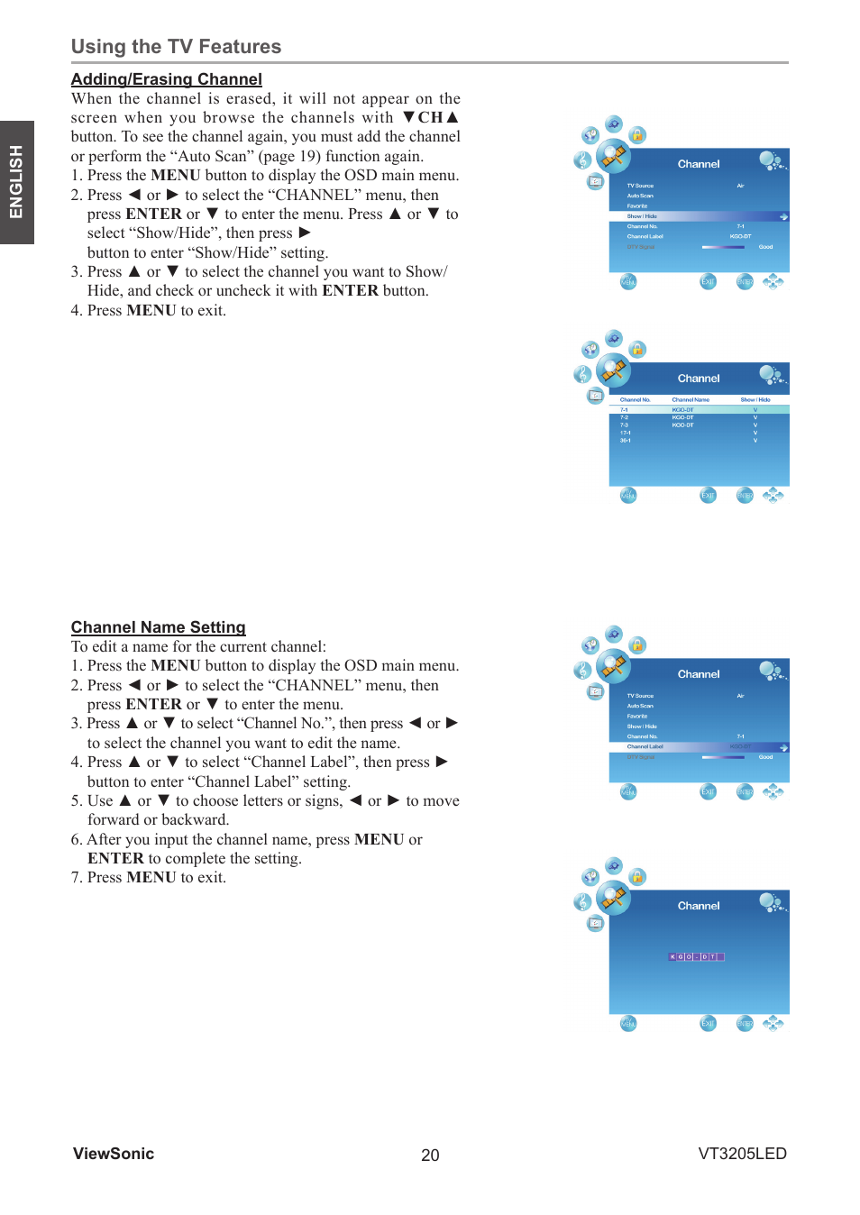 Using the tv features | VIEWSONIC VS13915-1M User Manual | Page 31 / 63