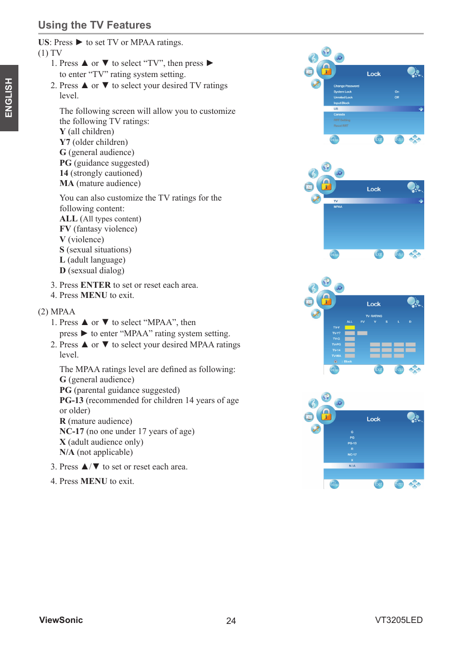 Using the tv features | VIEWSONIC VS13915-1M User Manual | Page 35 / 63