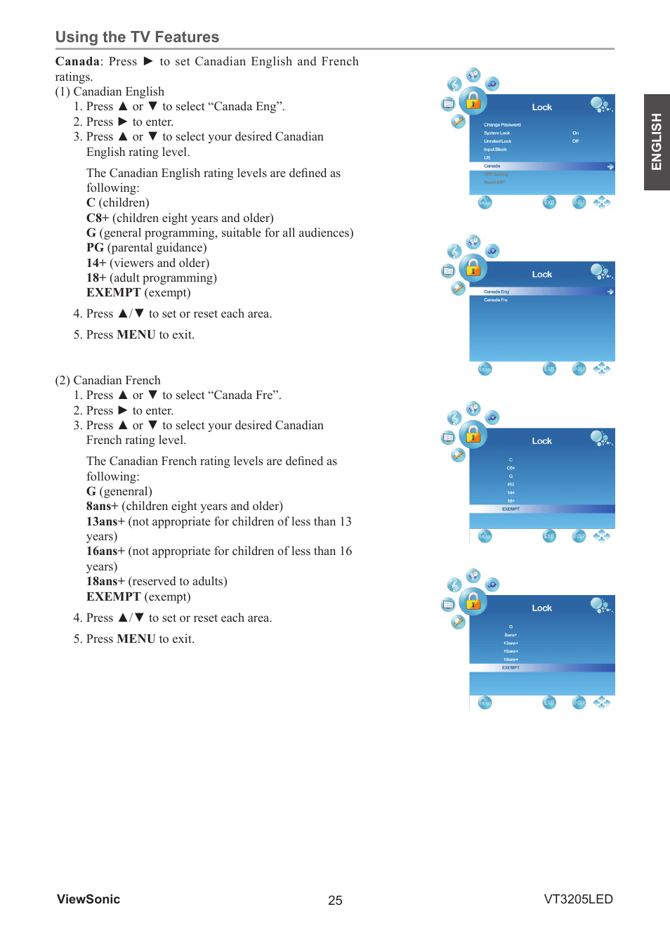 Using the tv features | VIEWSONIC VS13915-1M User Manual | Page 36 / 63