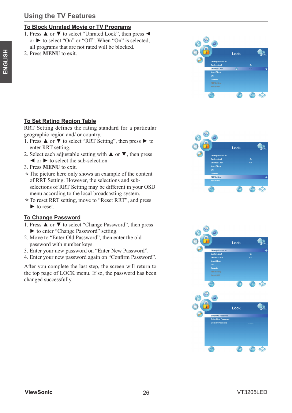 Using the tv features | VIEWSONIC VS13915-1M User Manual | Page 37 / 63